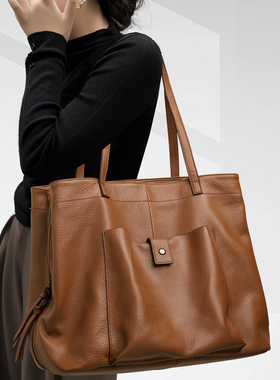 CCAMO真皮大容量包包女款轻奢品牌女包秋冬单肩腋下包高级感大包