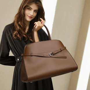 CCAMO真皮女士包包轻奢小众高级感手提单肩包秋冬包包女款通勤包