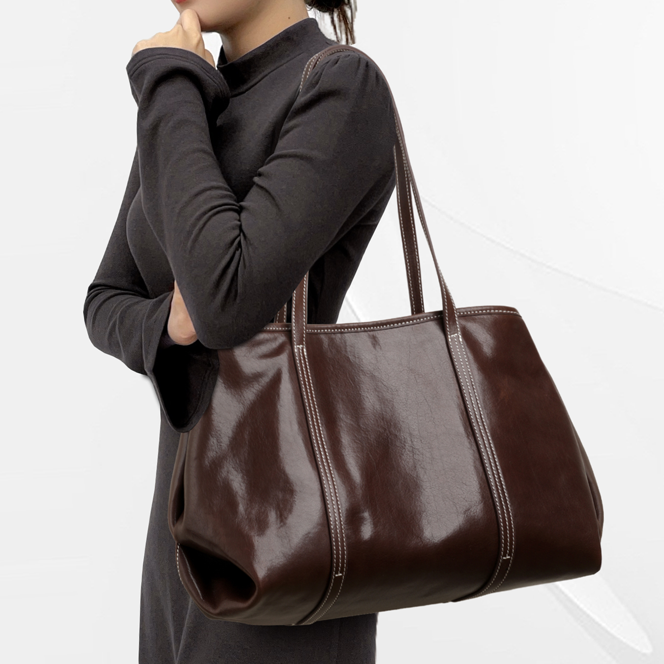 CCAMO真皮大包包时尚通勤托特包