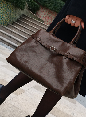 CCAMO牛皮女士包包2025新款潮高级感时尚单肩手提包秋冬包包女款