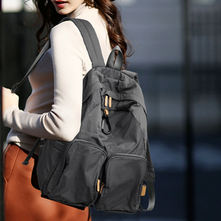 CCAMO双肩包女旅游轻便双肩背包休闲运动尼龙布背包韩大容量书包