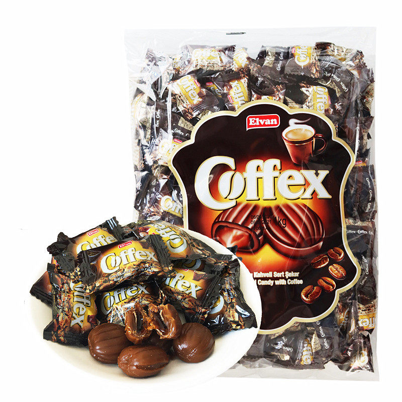 土耳其进口Elvan夹心黑咖啡味糖果硬糖coffex香浓太妃糖喜糖散装