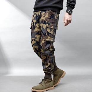 秋季 迷彩卫裤 松紧裤 JEANS男束脚裤 裤 ABLE 束脚休闲裤 男士 潮流工装