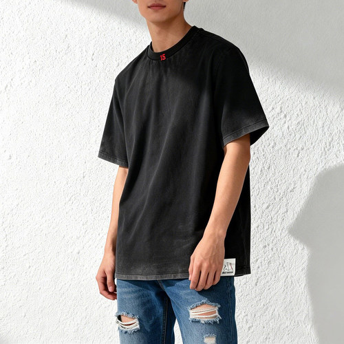 15th纪念版ABLEJEANS黑牛仔T恤