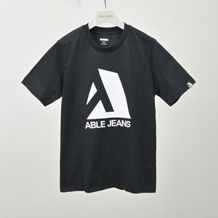 百搭短袖 夏季 ABLE JEANS男女同款 T恤全棉印花干爽透气汗布体恤衫