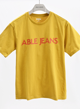 多色全棉短袖T恤衫男女ABLE JEANS新款专柜绣花百搭休闲圆领体恤