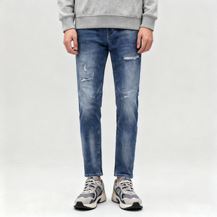 深色秋冬舒适型男百搭潮流长裤 JEANS男牛仔裤 ABLE 立体剪裁锥形裤