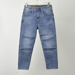 ablejeans春秋男士 百搭立体剪裁牛仔 水洗复古做旧宽松直筒滑板裤