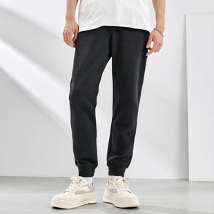 JEANS男卫裤 ABLE 新款 针织裤 休闲舒适百搭收脚卫裤 黑色运动裤 春季