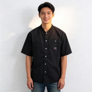 衬衫 福利夏季 薄款 黑色男短袖 JEANS纯棉休闲衬衣宽松潮流青年 ABLE