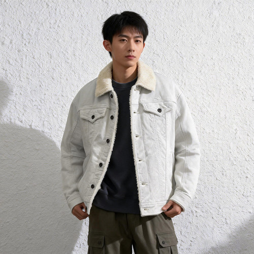 ABLE，JEANS仿羊羔绒休闲棉服