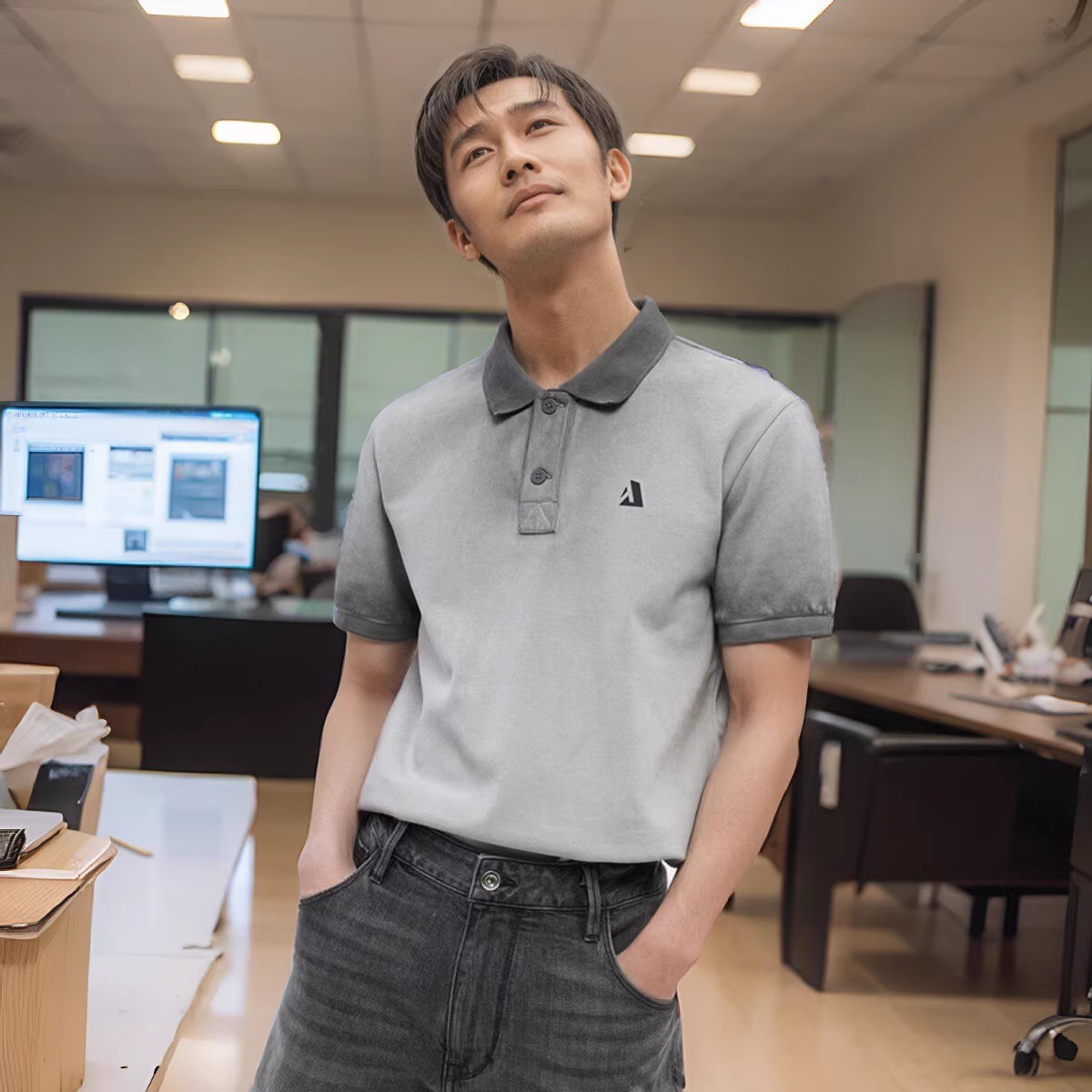 重磅美式脏洗Polo短袖t恤男潮流