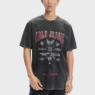 JEANS男女T恤潮流纯棉针织牛仔衫 新款 体恤ABLE 短袖 做旧 超值夏季