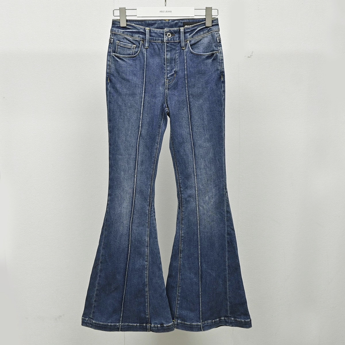 高腰马蹄裤ABLE JEANS女牛仔裤高弹力春秋修身显瘦喇叭长裤潮