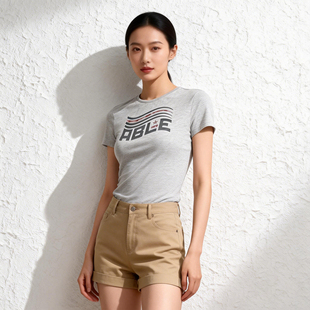 体恤纯棉ABLE 修身 短袖 小码 女装 印花潮流T恤衫 女式 JEANS女t恤夏季