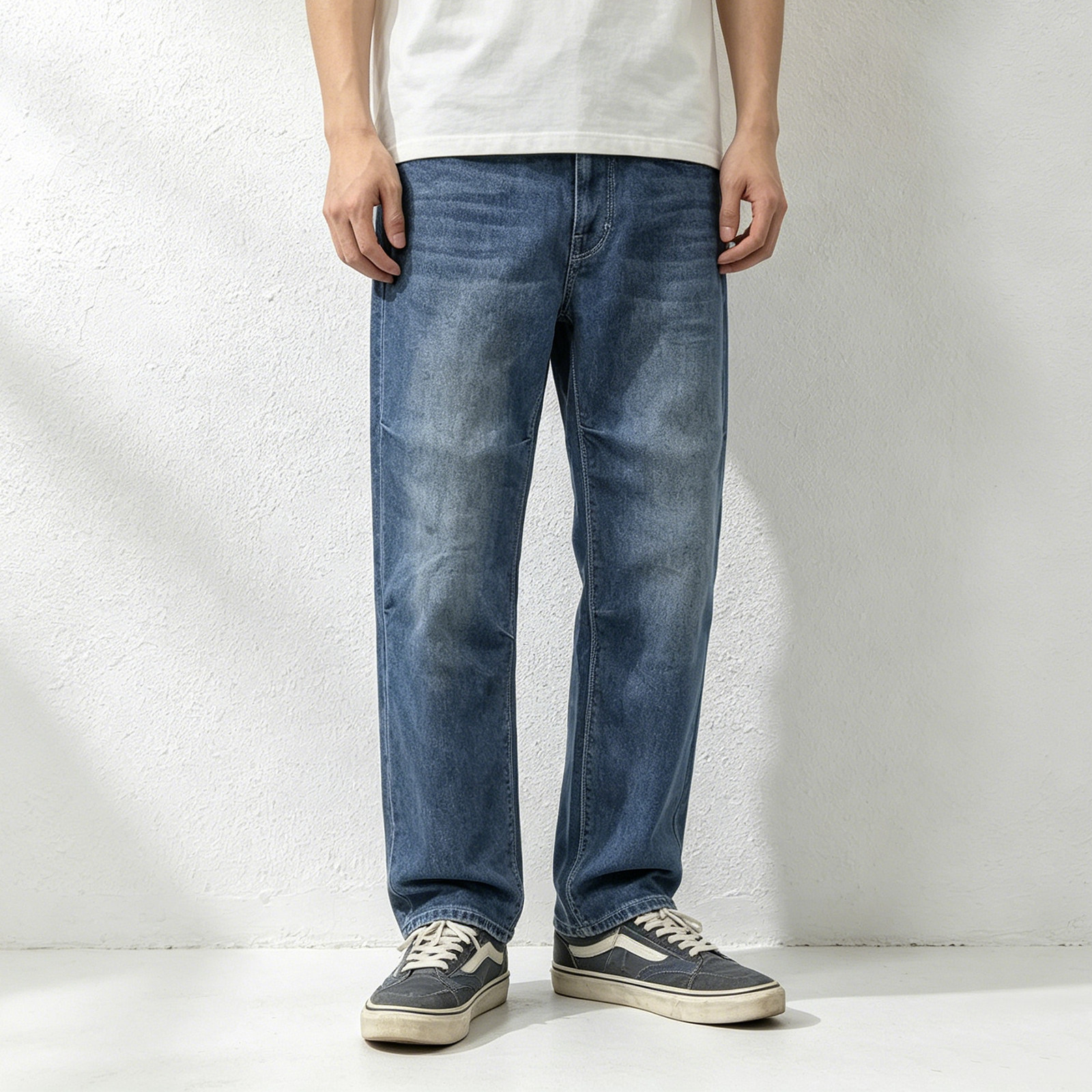 天丝ABLE JEANS牛仔裤男滑板裤休闲直筒宽松薄款男春夏牛子裤