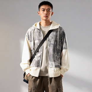 潮 卫衣秋冬季 中国想象解构风牛仔拼接外套ABLE JEANS男女连帽开衫