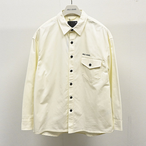 中性款宽松长袖翻领纯色衬衣春秋