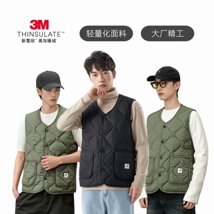 马甲百搭男上衣外套 棉衣男女款 3M新雪丽RE新款 2025棉背心轻薄无袖