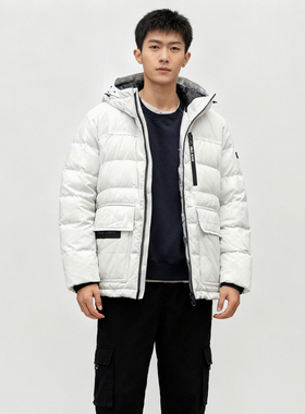 三防工装羽绒服ABLE JEANS男冬装胖子户外羽绒衣大码防风多口袋男