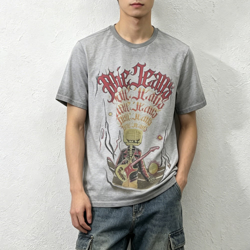ABLEJEANS纯棉灰色复古T恤