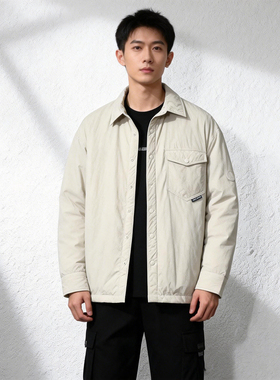 【羽绒衬衫】新款ABLE JEANS羽绒服男轻薄外套翻领宽松休闲夹克潮