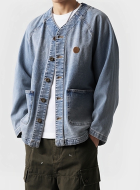 【国风】无领牛仔夹克ABLE JEANS男女春季牛仔外套潮流个性新中式