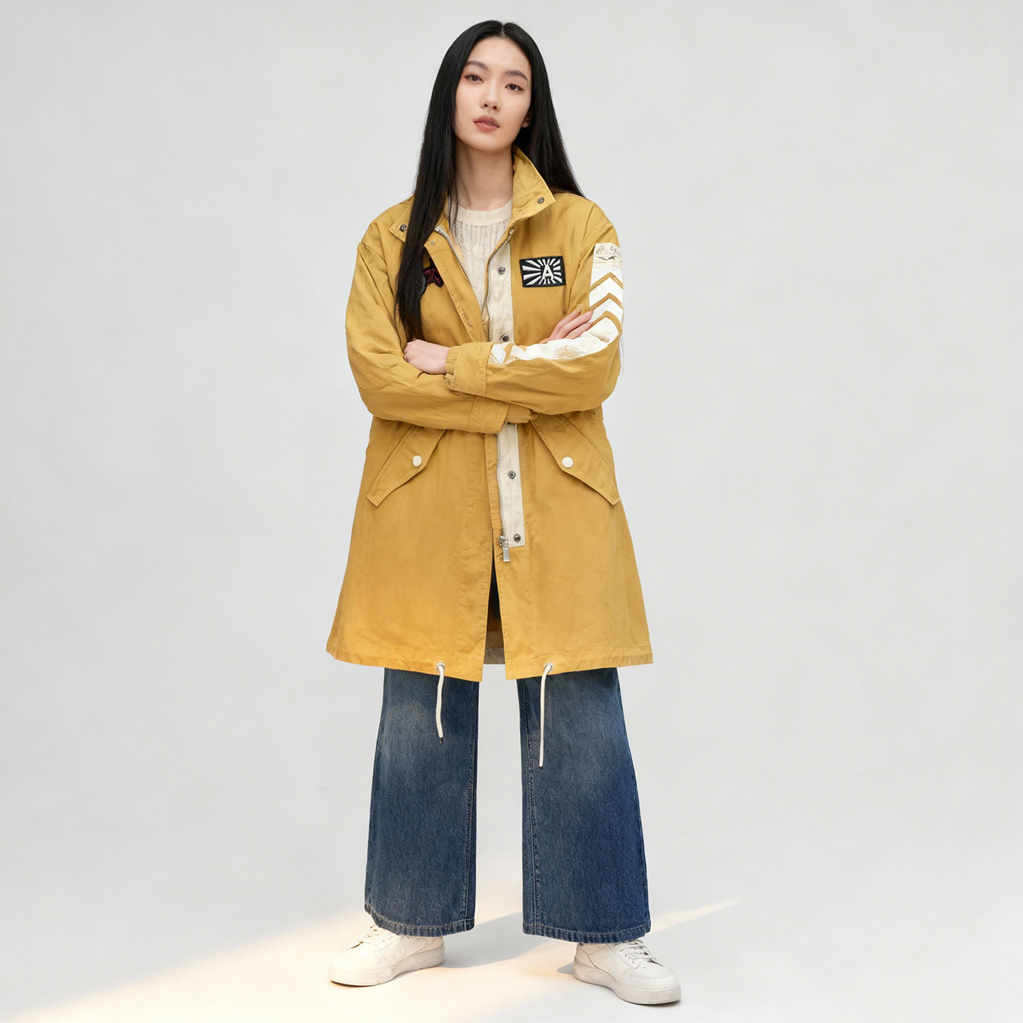 ABLE,JEANS中长款风衣潮宽松