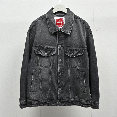 牛仔夹克男士贴布绣花休闲外套