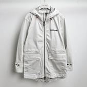 福利ABLE 风衣连帽防风型男外套派克大衣 白牛中长款 JEANS新款 男士