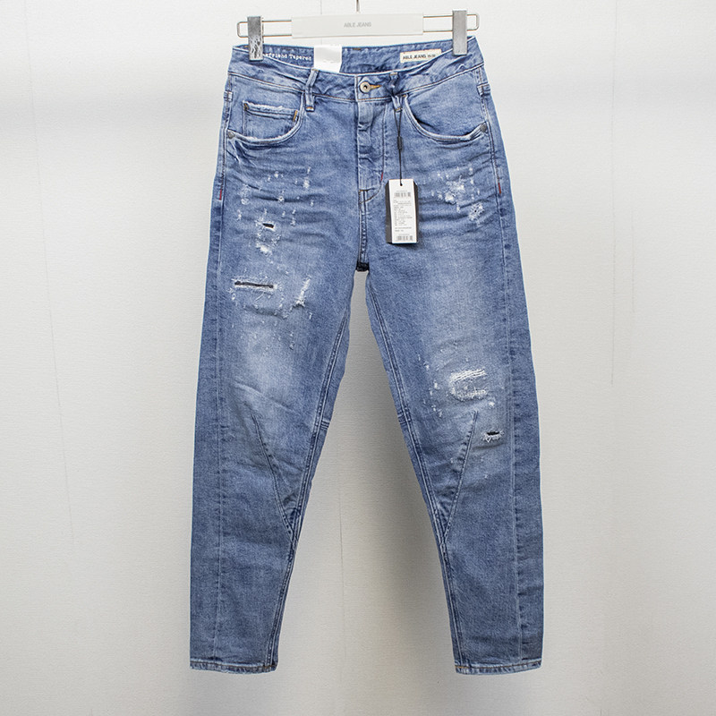 特价able jeans四季牛仔裤女裤bf男朋友裤做旧潮裤乞丐风潮锥形裤