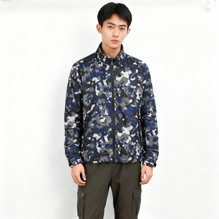 秋季 JEANS男迷彩防泼水上衣 立领户外休闲夹克男立领棒球外套ABLE