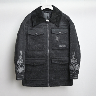 超赞闭眼入 JEANS女毛呢夹克冬季 女中长款 厚实保暖羊毛外套 ABLE