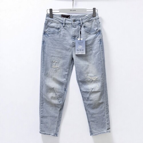 天丝牛仔裤男女立体锥形九分裤