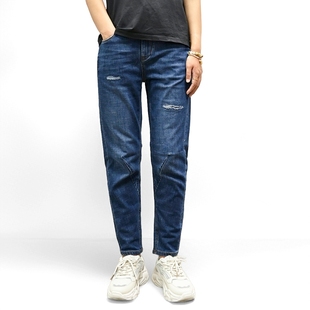 JEANS女牛仔裤 ABLE 显瘦深色锥形裤 潮流妈咪裤 秋季 时髦老爹裤 长裤