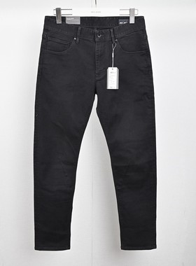 秋冬ABLE JEANS男士水洗时尚立体剪裁3D瘦腿裤潮流黑色弹力牛仔裤