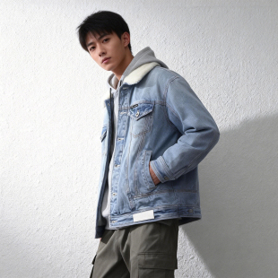 唐老鸭联名牛仔棉服冬季 JEANS男女棉衣仿羊羔绒夹克 加厚外套ABLE