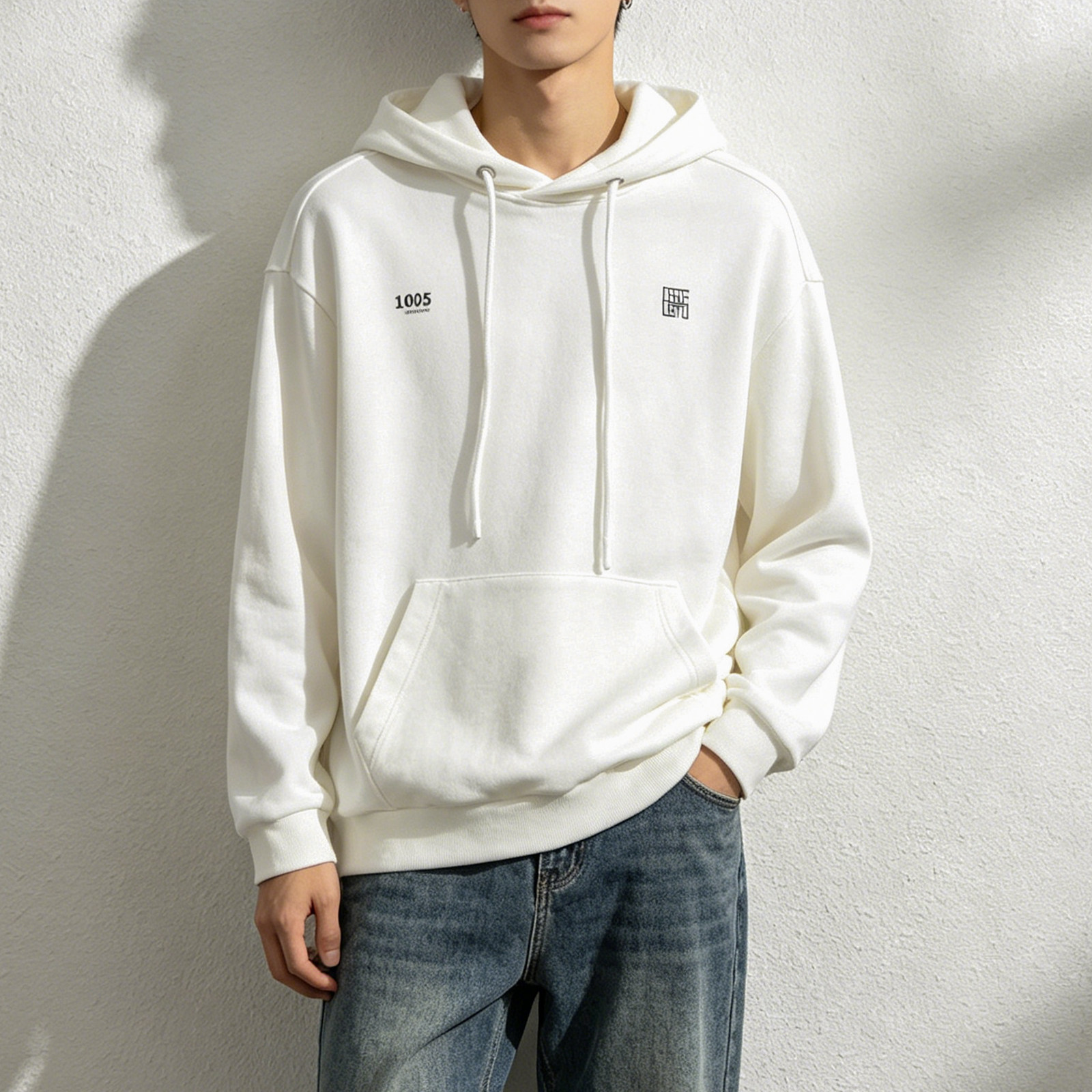 ABLEJEANS连帽刺绣宽松男女卫衣