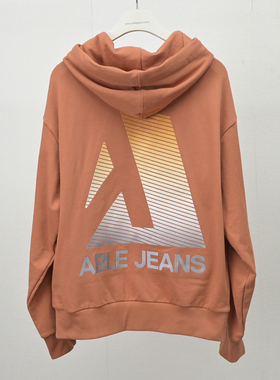 秋季卫衣男女同款ABLE JEANS潮流连帽印花中性宽松休闲帽衫休闲装