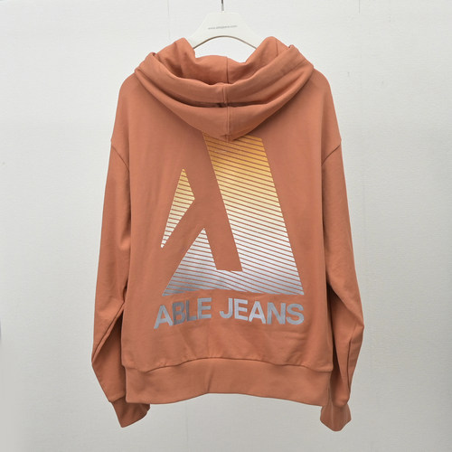 秋季卫衣男女同款ABLE JEANS潮流连帽印花中性宽松休闲帽衫休闲装