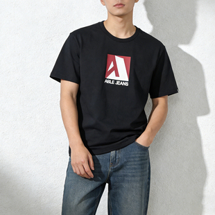 JEANS男纯棉圆领印花潮流夏季 断码 清仓特价 男T恤ABLE 休闲体恤衫