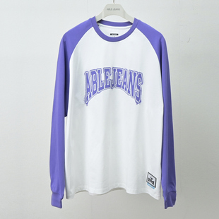 T恤男女圆领休闲绣花秋体恤衫 JEANS宽松长袖 史迪奇联名ABLE 新款