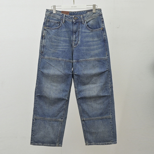 潮流大直筒水洗长裤 JEANS男阔腿宽松滑板裤 子 ABLE 复古水洗牛仔裤