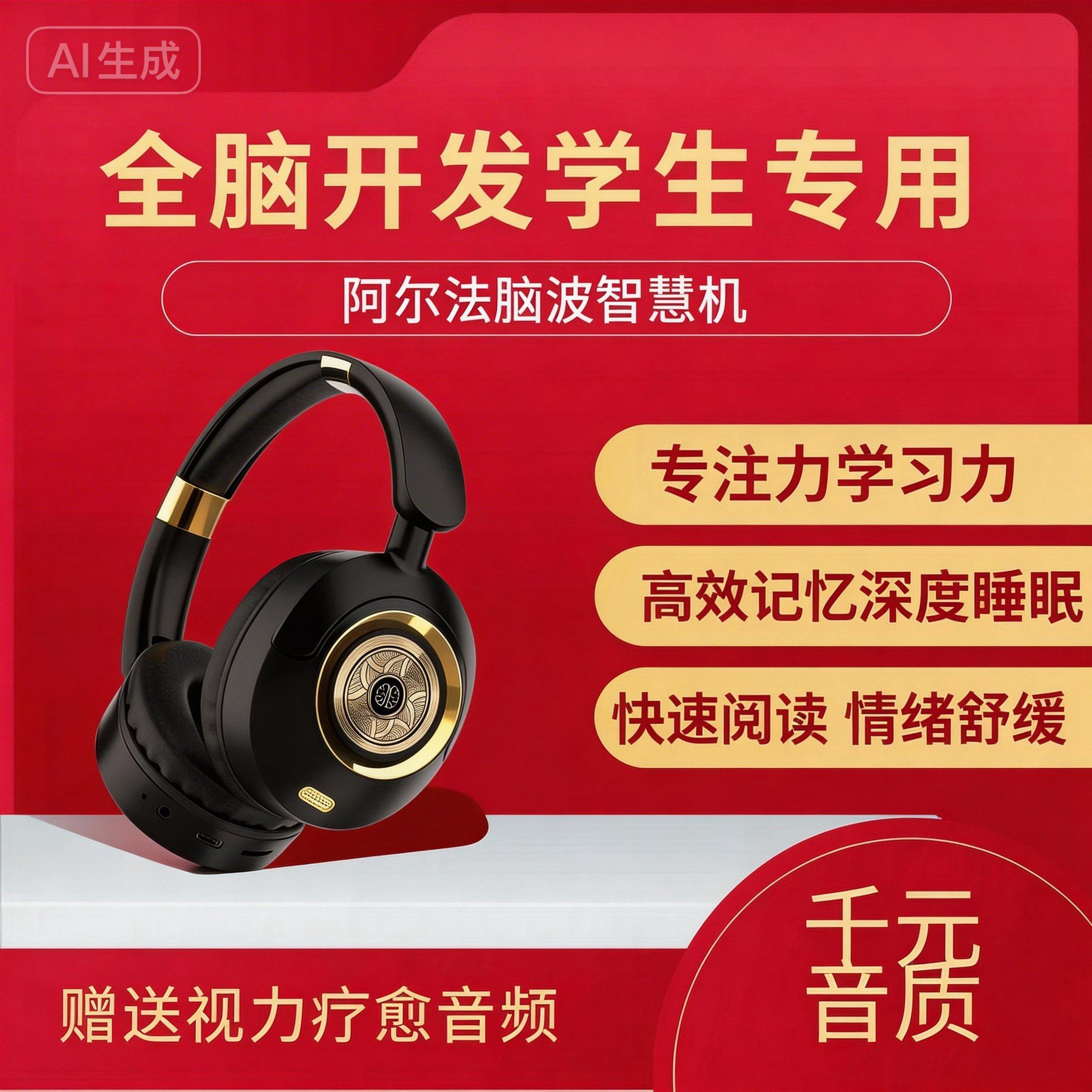 全脑潜能右脑开发耳机枢合智慧仪尔法启智机蓝牙降噪长续航可定制