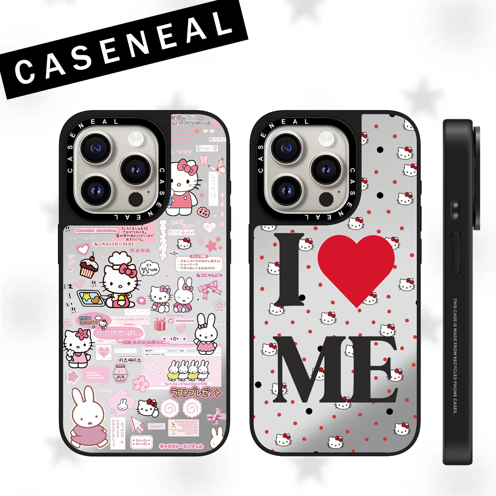 卡通镜面米菲兔HelloKitty凯蒂猫适用于苹果iPhone17ProMax手机壳16Pro网红15plus磁吸防摔14高级13保护壳