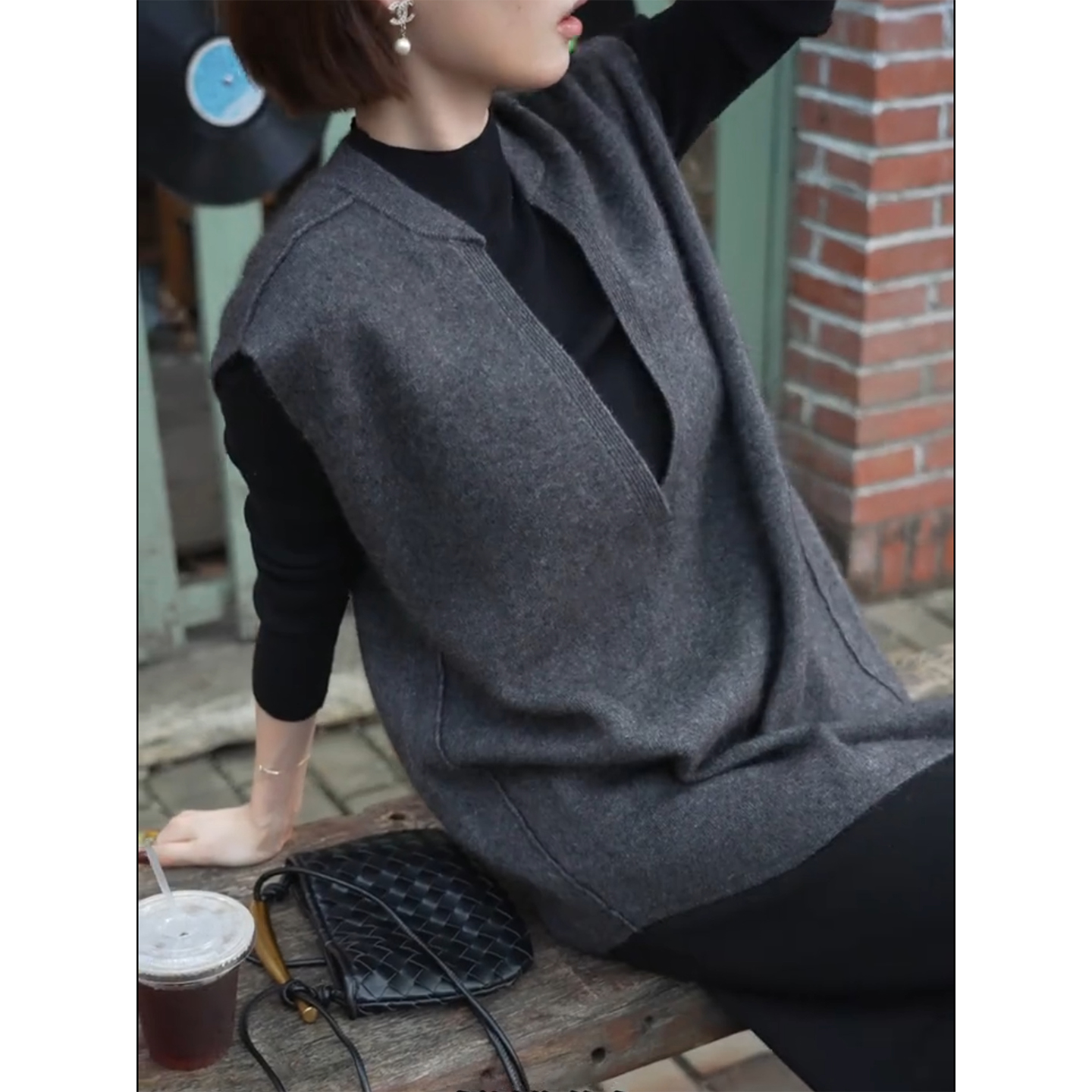 宽松针织衫高阶羊毛羊绒叠穿