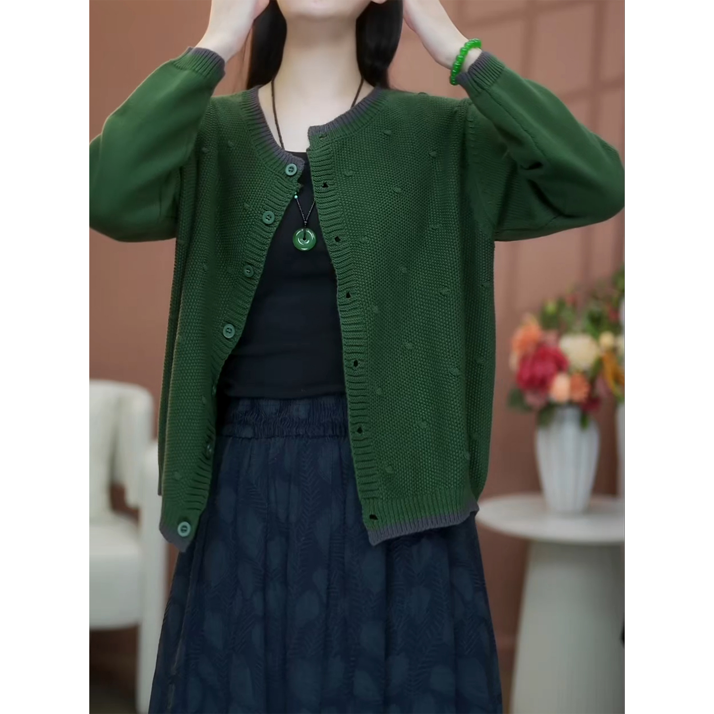 文艺风简约毛衣针织开衫女