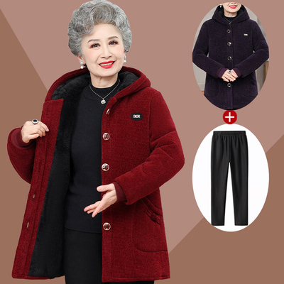 老太太冬装加绒棉袄奶奶棉衣
