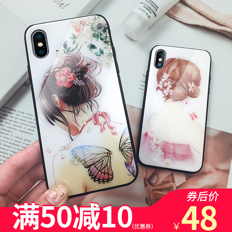 Å·ÆÕÈð˹ƻ¹ûX/7plus/6splusÊÖ»ú¿ÇiPhone6s/8plus/xs maxÌ×пîins·çÍøºì²£Á§¿ÇºûµûÃÀÉÙÅ®ÖйúÔËÞÀäµ·ç