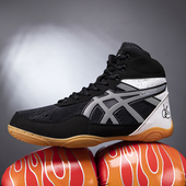 专业摔跤鞋 格斗训练长靴泰拳搏击网面专业散打运动 男女高帮拳击鞋